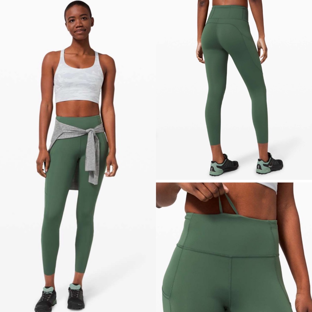 Lululemon Fast And Free Tight Ii 25" *Non-Reflective Nulux Algae Green! Euc